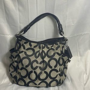 COACH Parker Op Art Hobo Bag - Gray/Black/Silver 13427